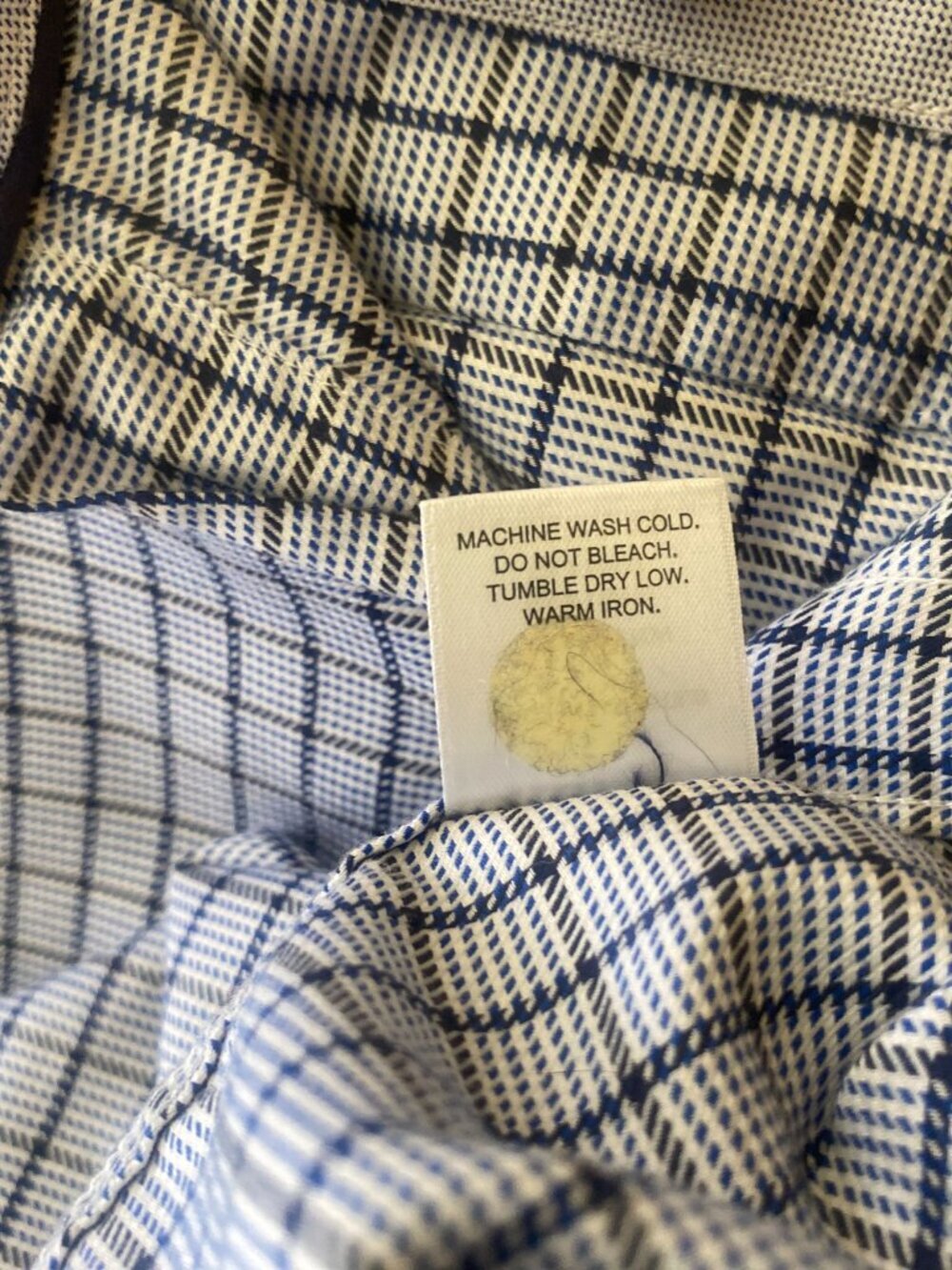 JOHNSTON & MURPHY long sleeve cotton button down navy white black olive, size L - Picture 6 of 6